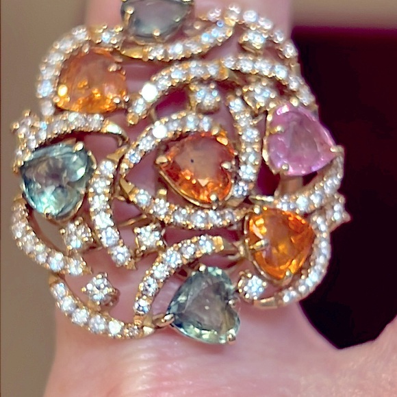 Emeralds sapphire and diamonds - Picture 5 of 9